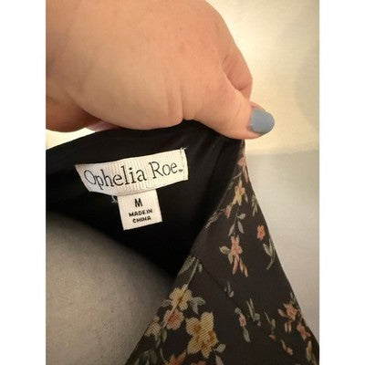 Ophelia Roe Long-Sleeve Floral Dress  M