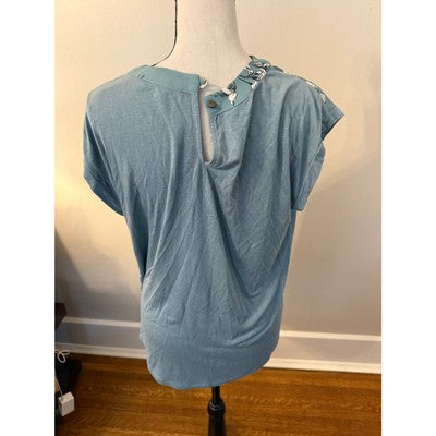 Papermoon Top Blue/Green with Flowers New