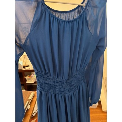 Adrianna Papell Long Sleeve Blue Dress Size M
