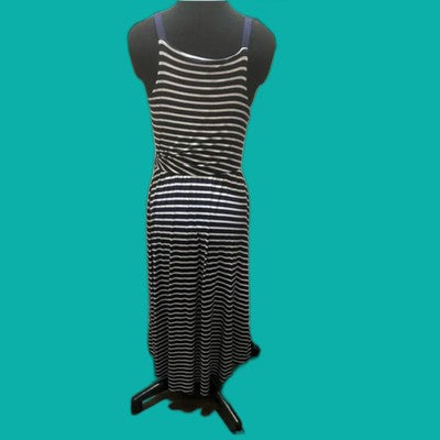 Maison Jules Striped Navy & White Faux Wrap Dress – Size S
