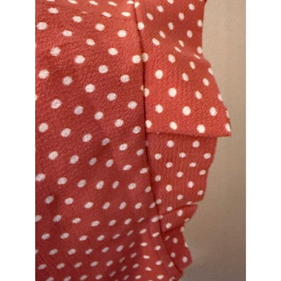 Monteau Women’s Dark Pink Polka Dot Top – Cute Sleeve Detail – Size M