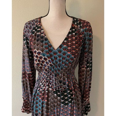 Anthropologie  Maeve V-Neck Long Sleeve A-Line Dress – Size XS