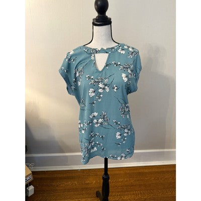Papermoon Top Blue/Green with Flowers New