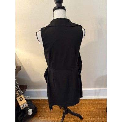Entro Women’s Black Wrap Dress – V-Neck – Size Small
