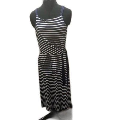 Maison Jules Striped Navy & White Faux Wrap Dress – Size S