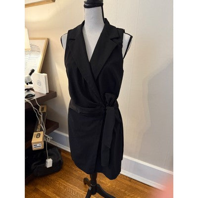 Entro Women’s Black Wrap Dress – V-Neck – Size Small