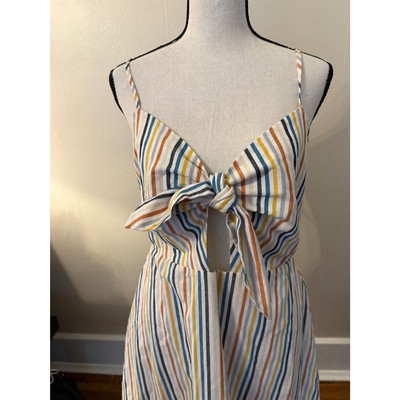 Altar'd State Striped Mini Dress Cutout Back Casual Summer Size M