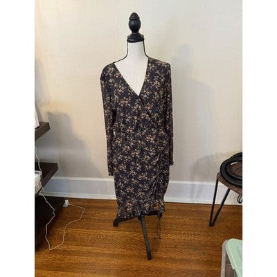 Ophelia Roe Long-Sleeve Floral Dress  M
