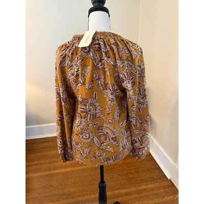 EVEREVE Britta Border Print Blouse NWT Size S