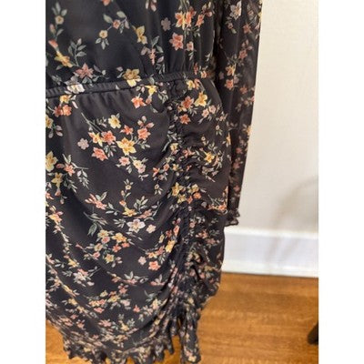 Ophelia Roe Long-Sleeve Floral Dress  M
