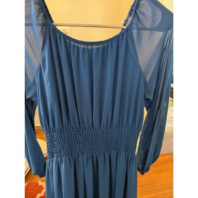 Adrianna Papell Long Sleeve Blue Dress Size M