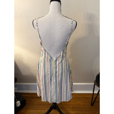 Altar'd State Striped Mini Dress Cutout Back Casual Summer Size M