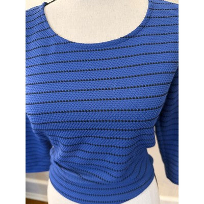 Everly Long-sleeve cropped Blue/Black Striped M