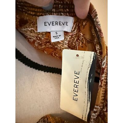 EVEREVE Britta Border Print Blouse NWT Size S