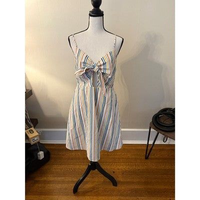 Altar'd State Striped Mini Dress Cutout Back Casual Summer Size M