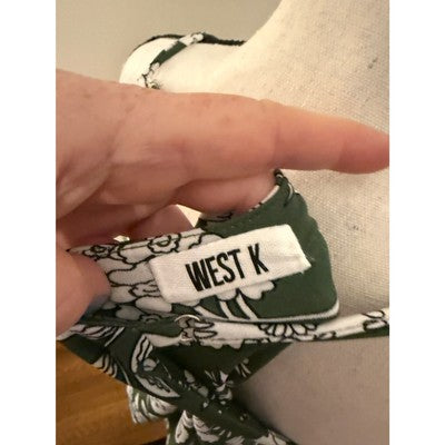 West K Tank Green with Black Flowers Size M