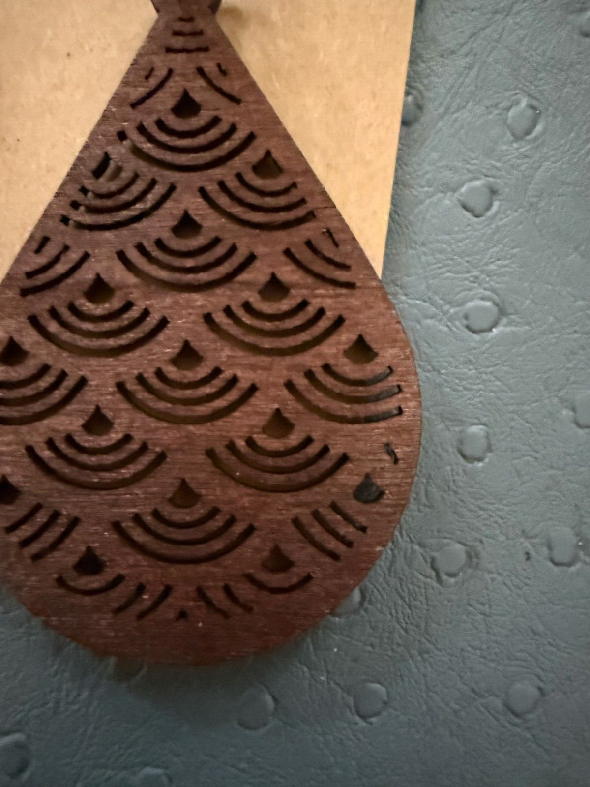 Wooden Die-Cut Brown  Trendy Earrings