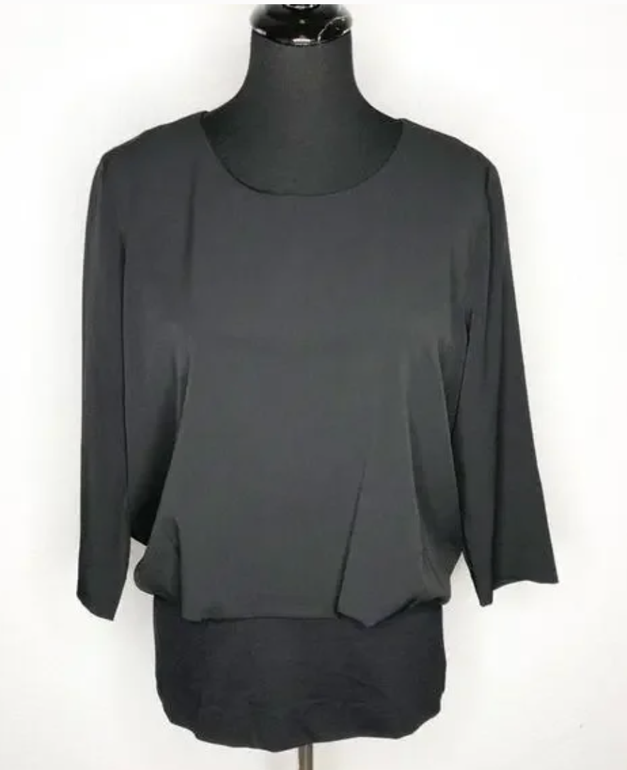 Cabi Indulgence black peplum style top size Medium #5205 NWOT