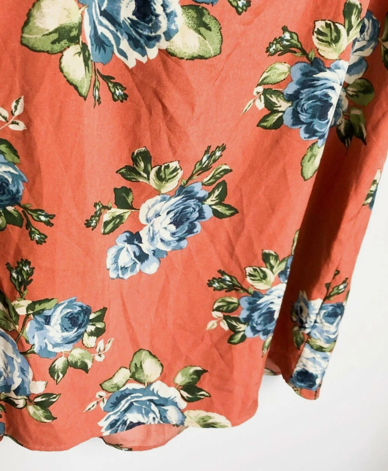 Altar'd State Off Shoulder Floral Shift Dress Small Orange Womens NWT