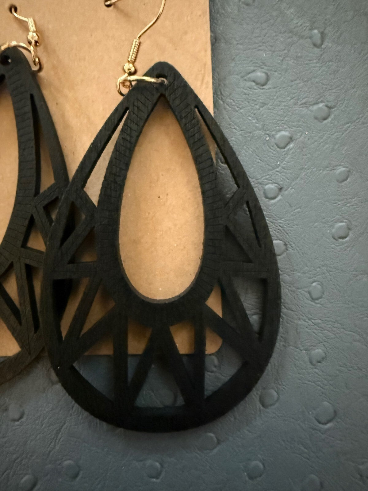 Wooden Earrings BLACD Cut out Earring