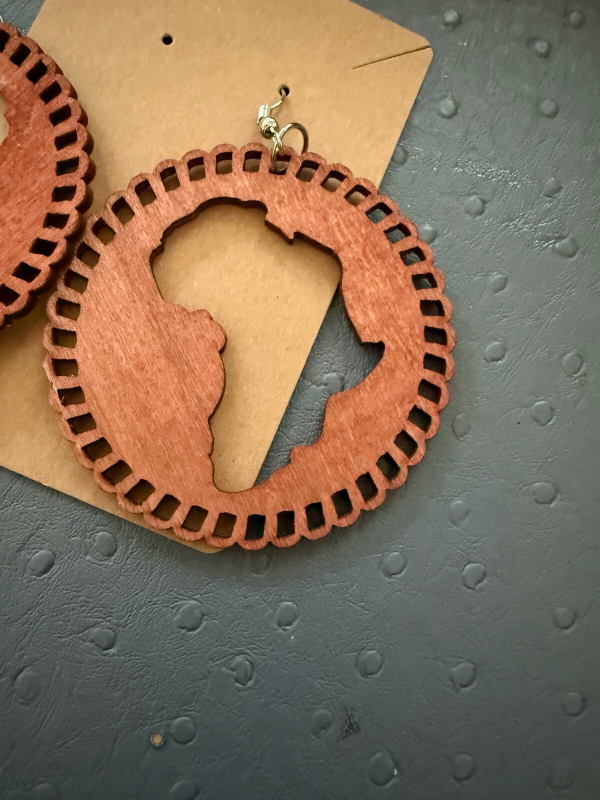 Wood Drop Earring Die-Cut Earrings ROUND