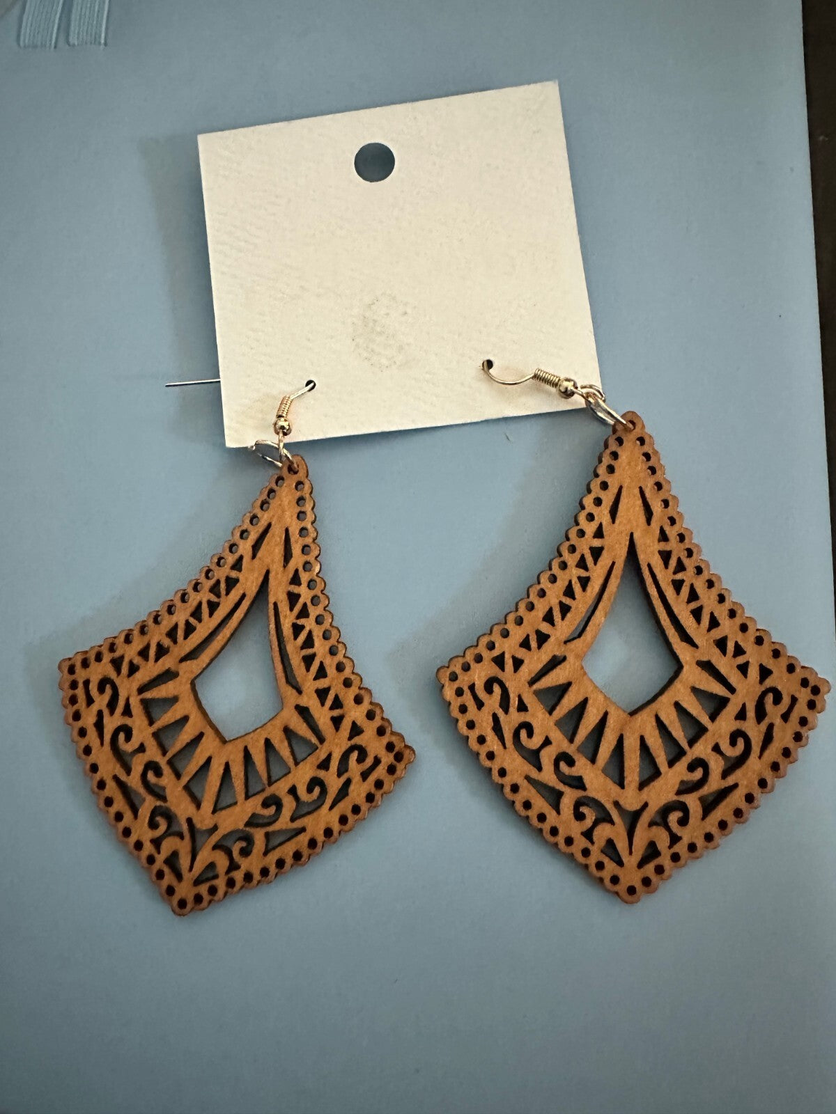 Simple Bohemian Style Wooden Jewelry Trendy Female Earrings Light Wood