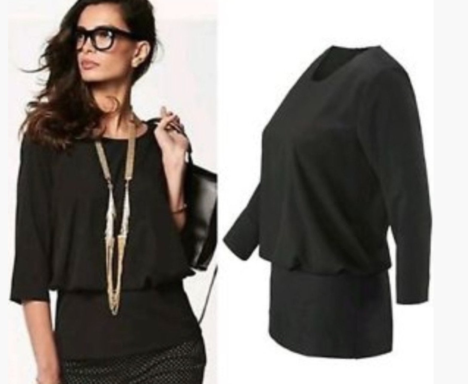 Cabi Indulgence black peplum style top size Medium #5205 NWOT