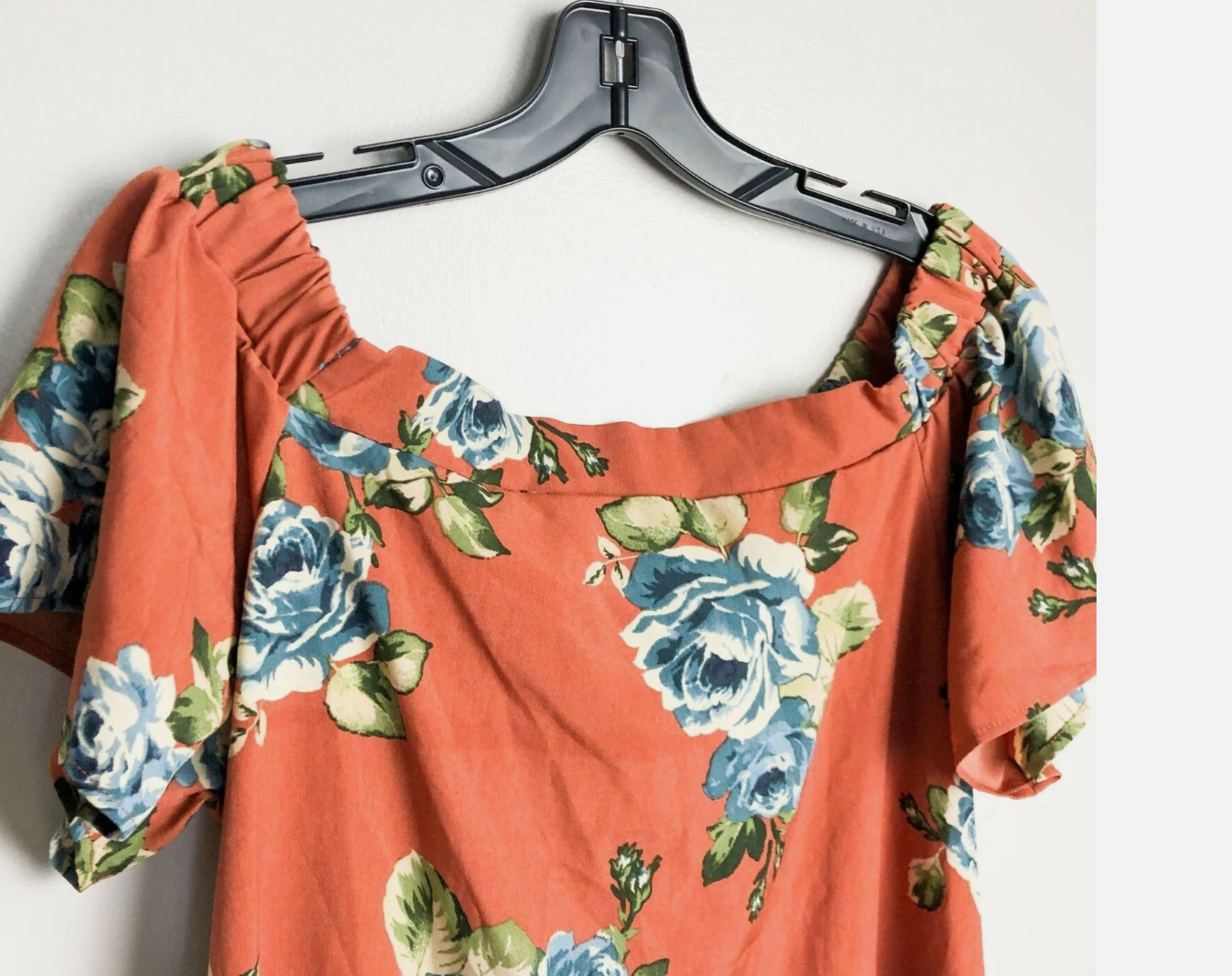 Altar'd State Off Shoulder Floral Shift Dress Small Orange Womens NWT