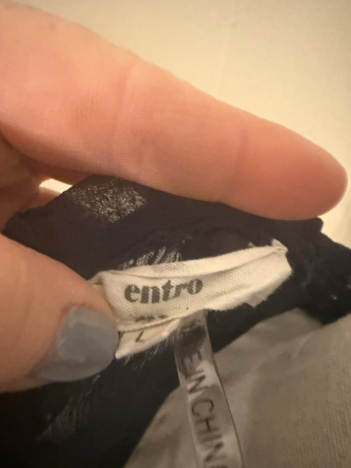 Entro Navy Short Sleeve shirt front tie size L