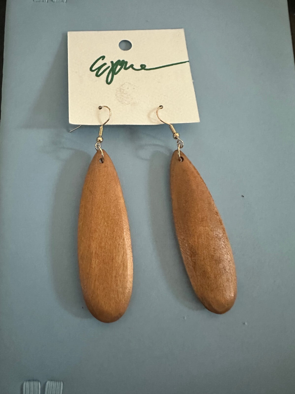 Wooden Colorful Earrings Light Brown Solid but light