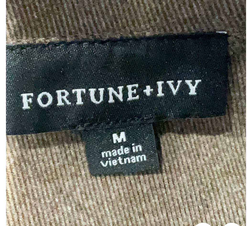 Fortune & Ivy Women's Med Brown Zipper Detail Cowl Neck Pullover Top NWOT