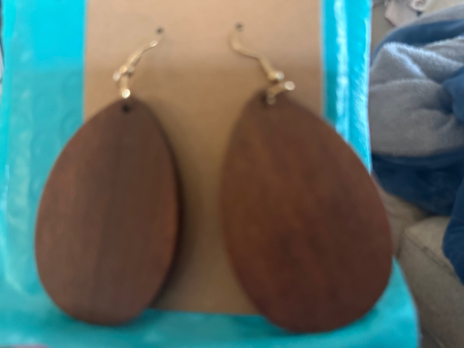 Drop  Wooden Earrings  - DARK BROWN