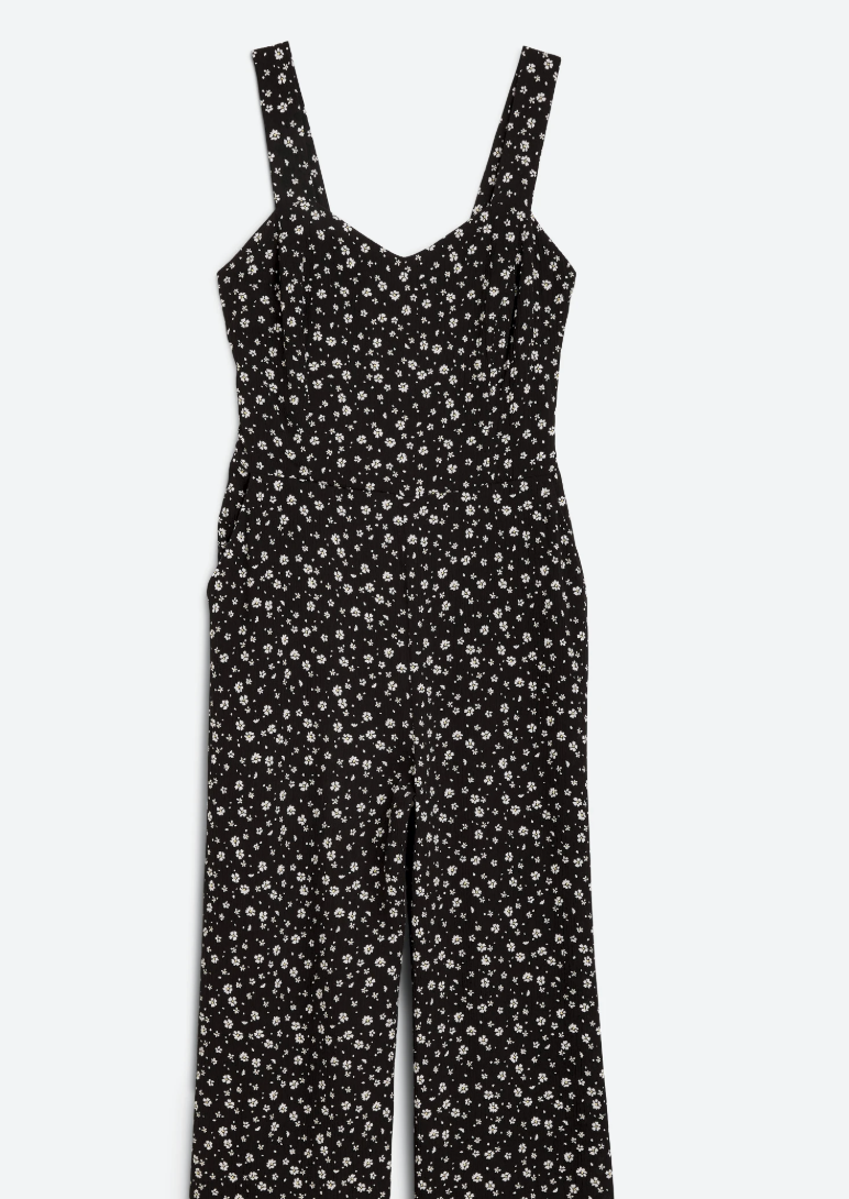 SOLD Market & Spruce Women's Jaida Floral Smocked Back Jumpsuit Black SMALL NWT