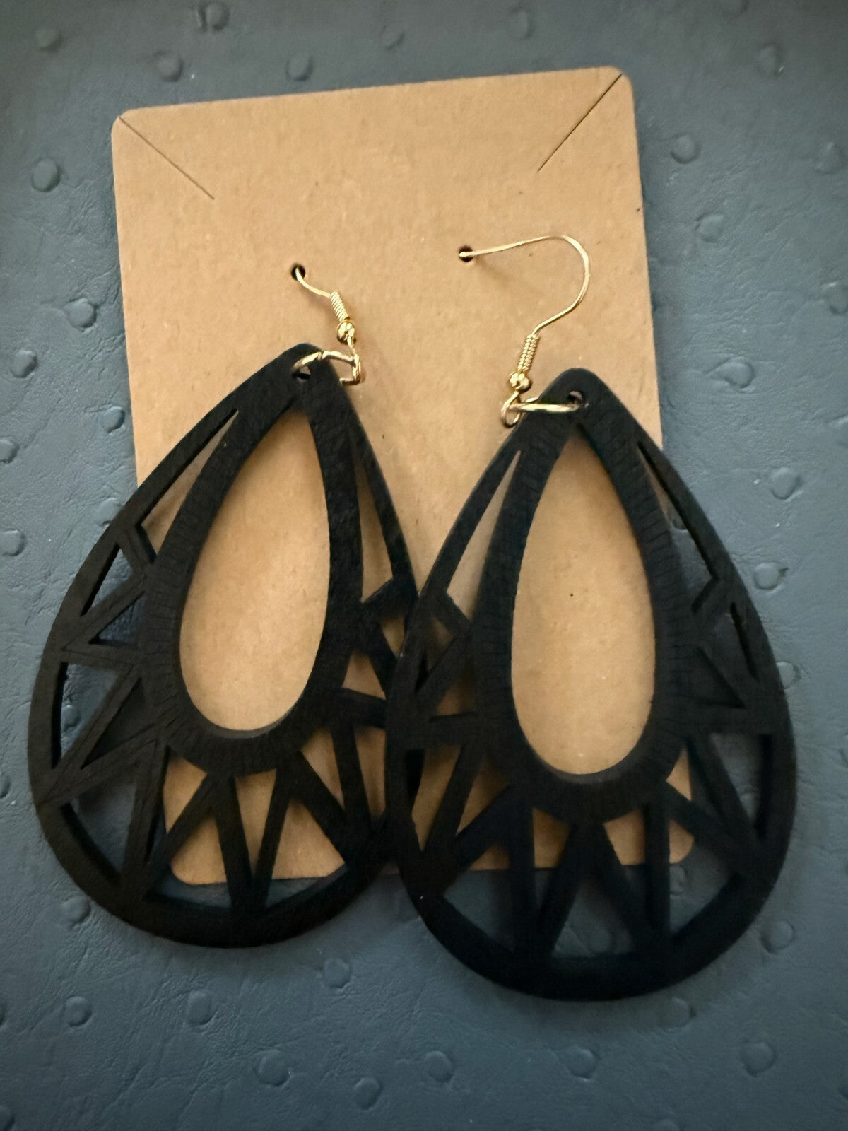 Wooden Earrings BLACD Cut out Earring
