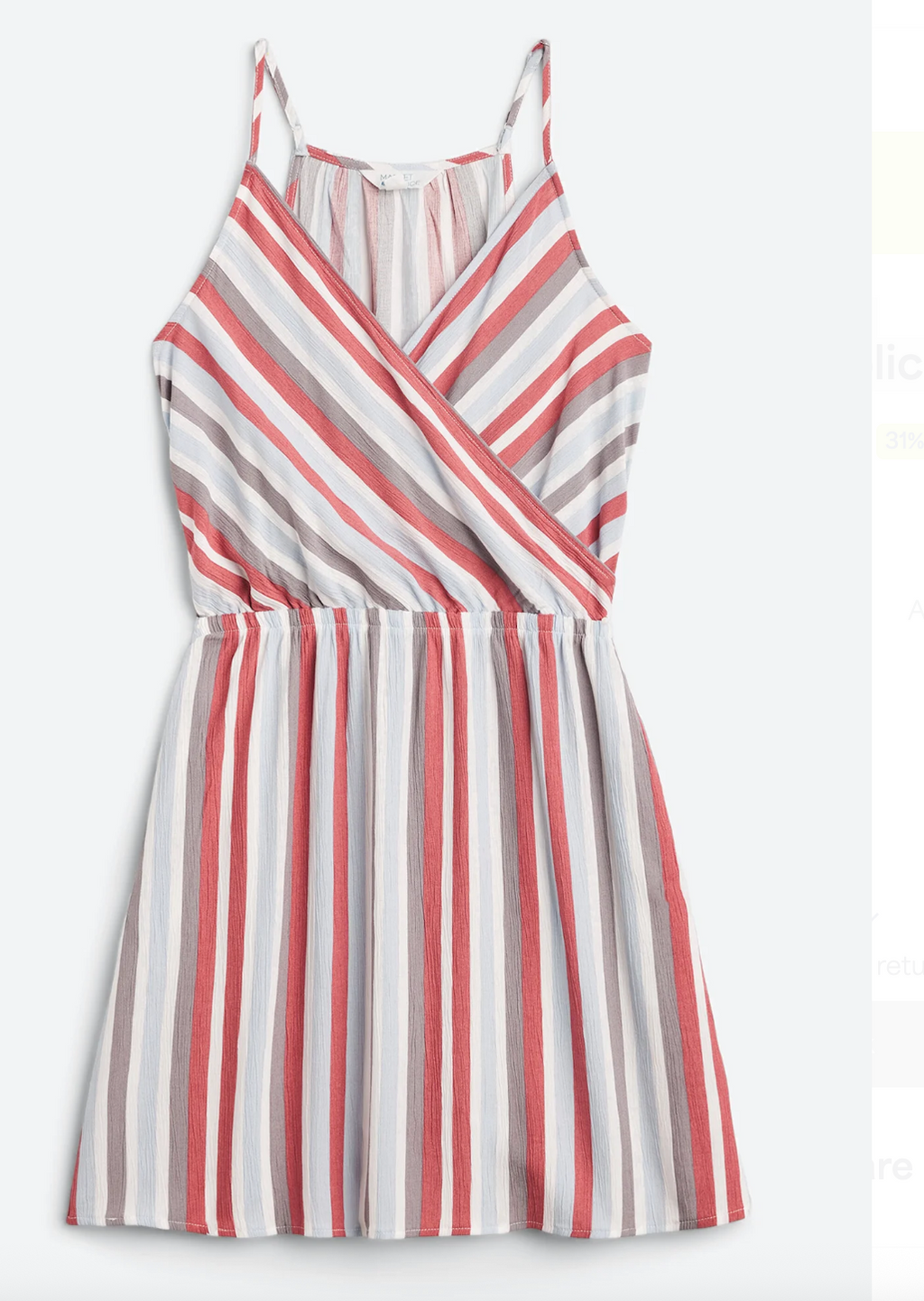 New MARKET & SPRUCE Womens Size M Dress Liliana Stripe Surplice A-Line Sun