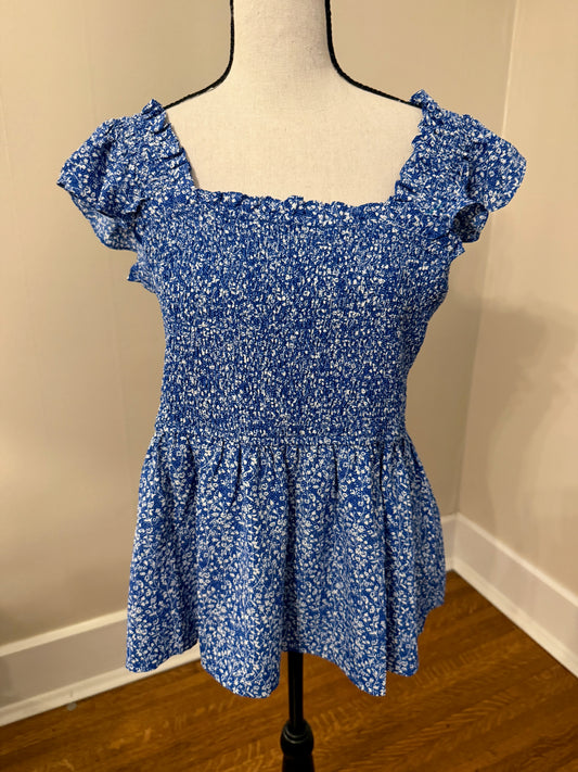 Skies Are Blue womens sleeveless floral blouse size large NWT