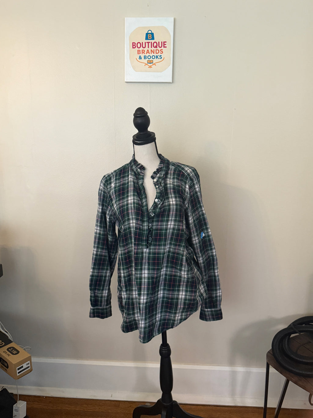 Ann Taylor Loft Flannel Plaid Button Down Size M