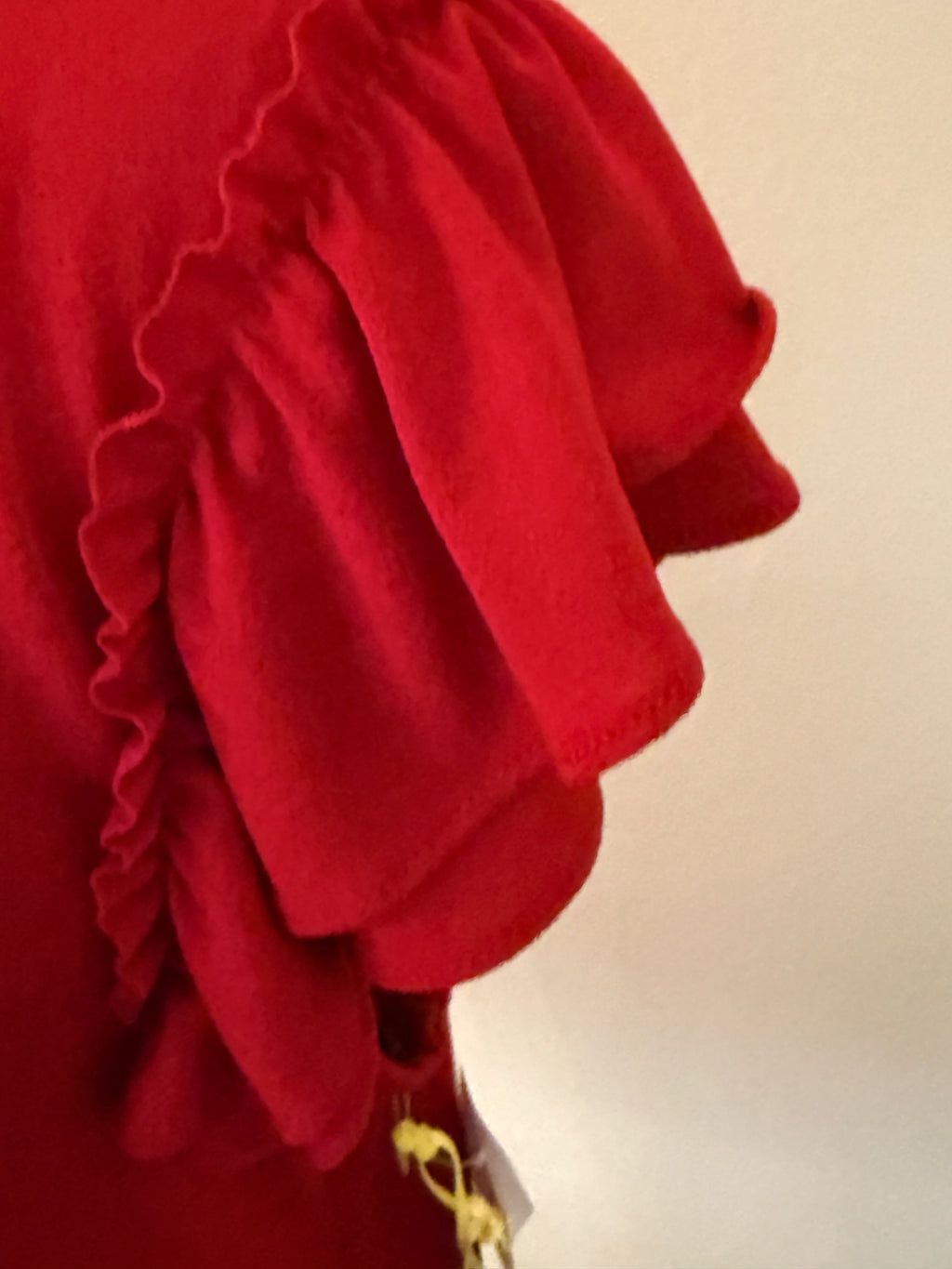 CeCe Red Shirt  Ruffle Sleeves Size Medium NWT