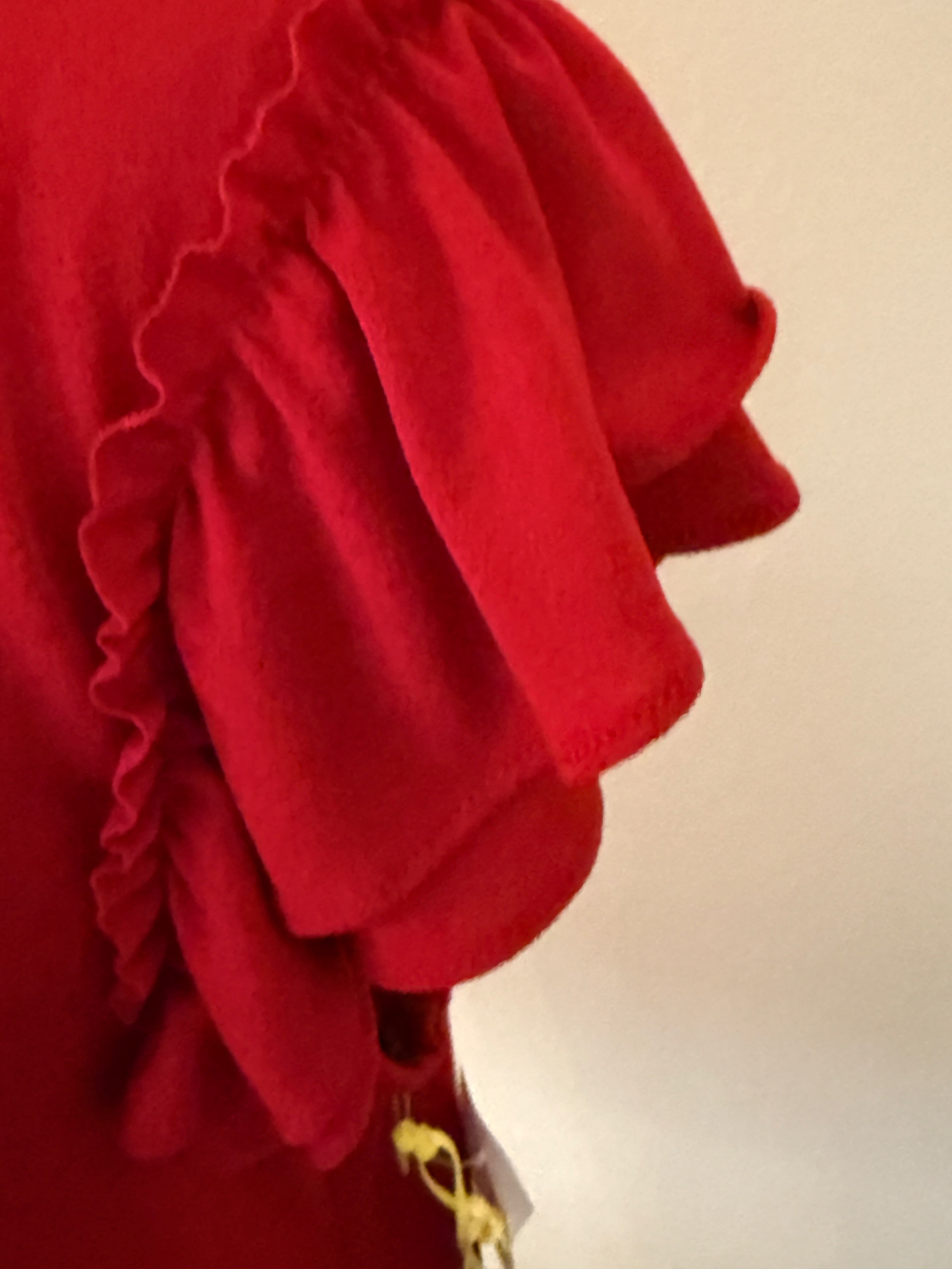 CeCe Red Shirt  Ruffle Sleeves Size Medium NWT