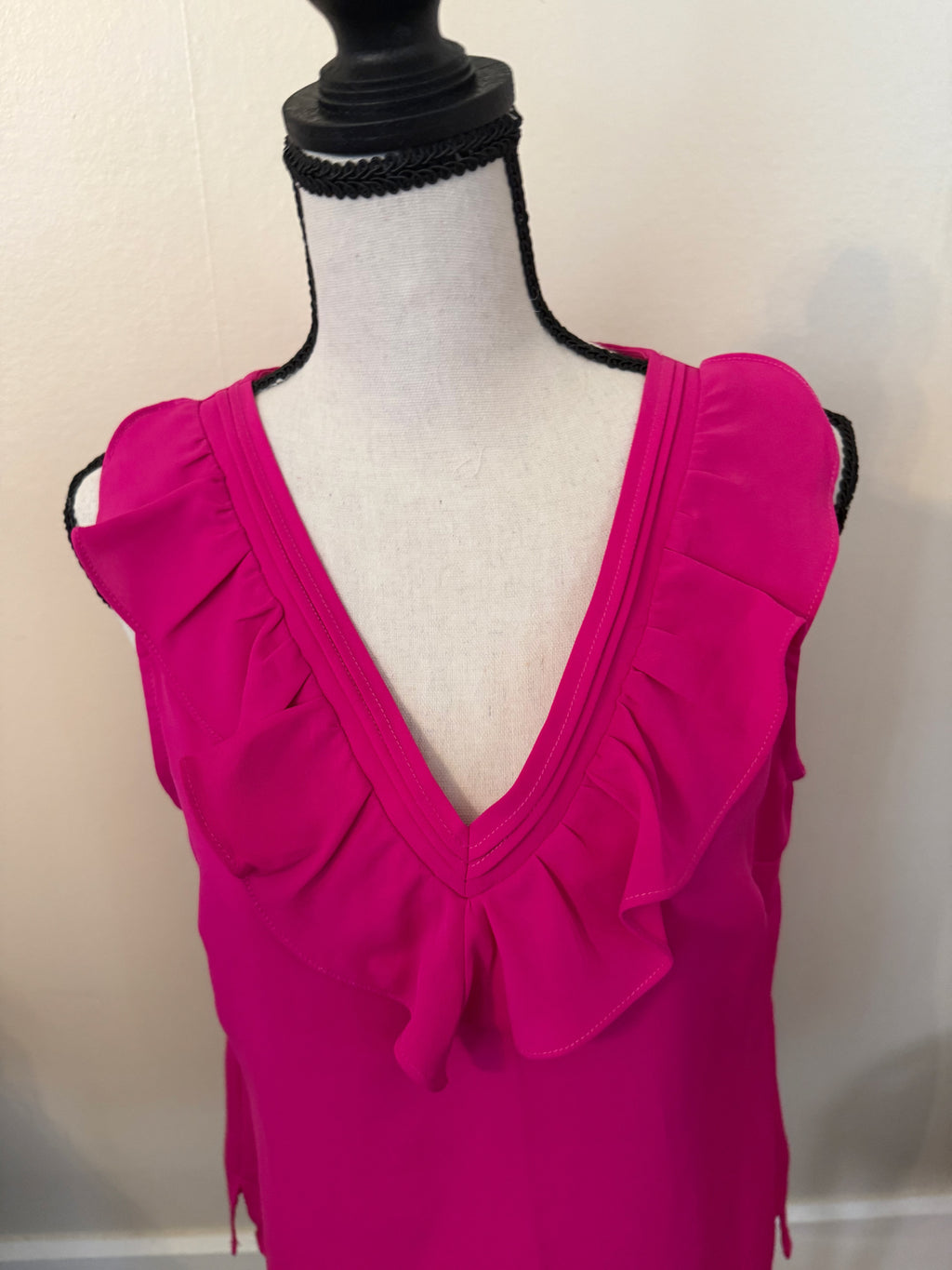 Skies Are Blue Hot Pink Ruffle Blouse