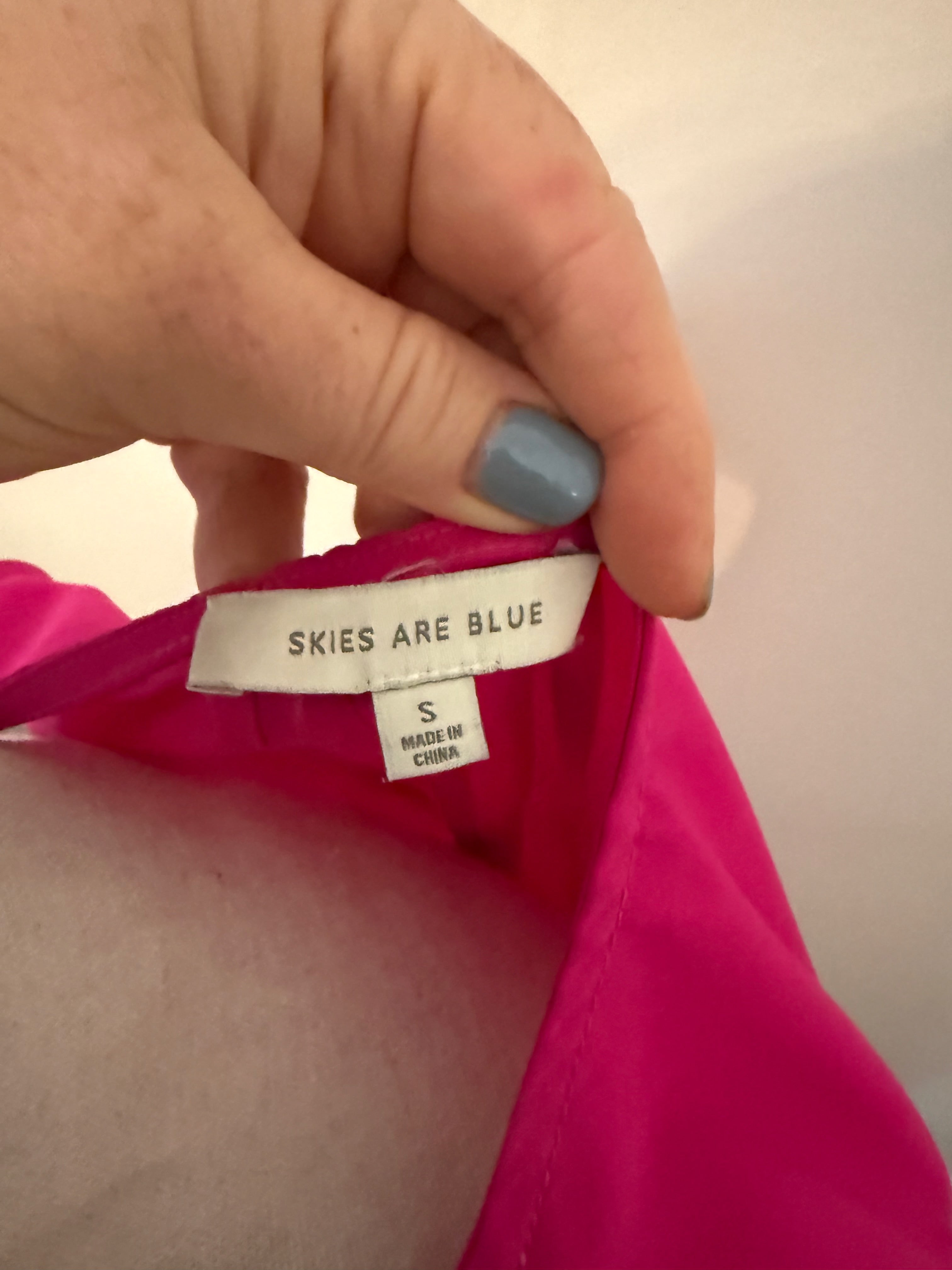 Skies Are Blue Hot Pink Ruffle Blouse