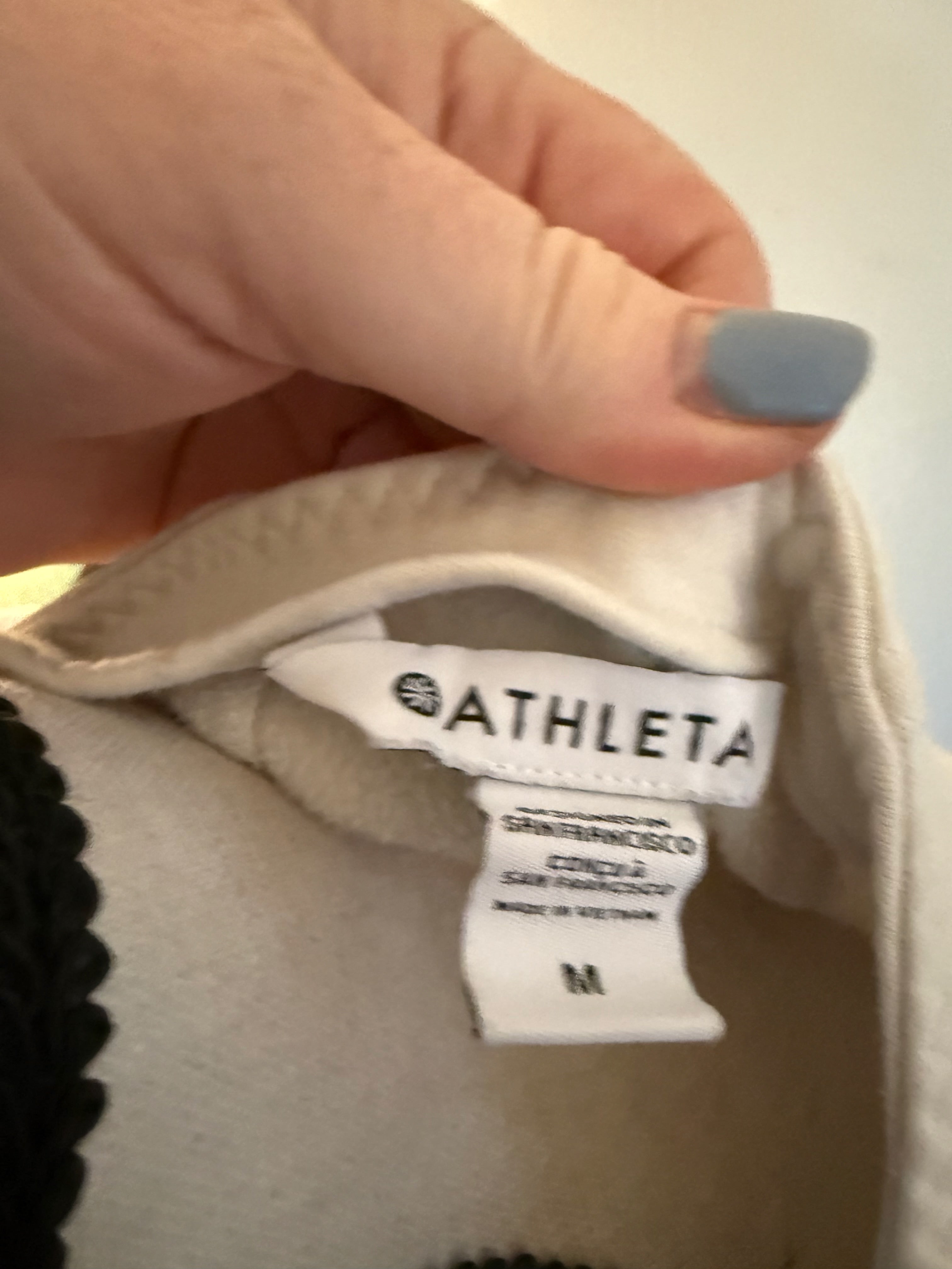 Athleta Jacket Women's S Cream Fleece Full Zip Pockets Size M