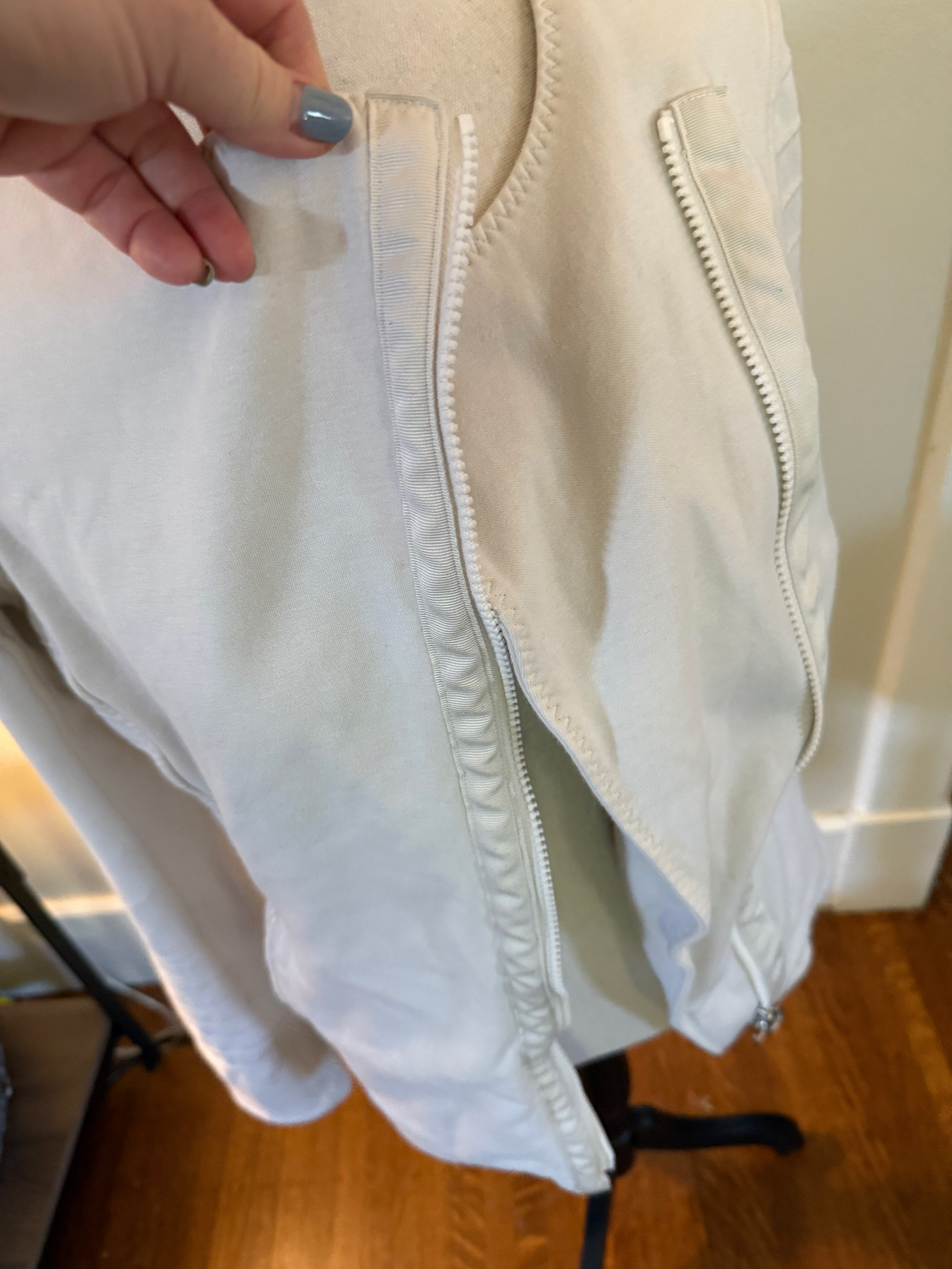 Athleta Jacket Women's S Cream Fleece Full Zip Pockets Size M