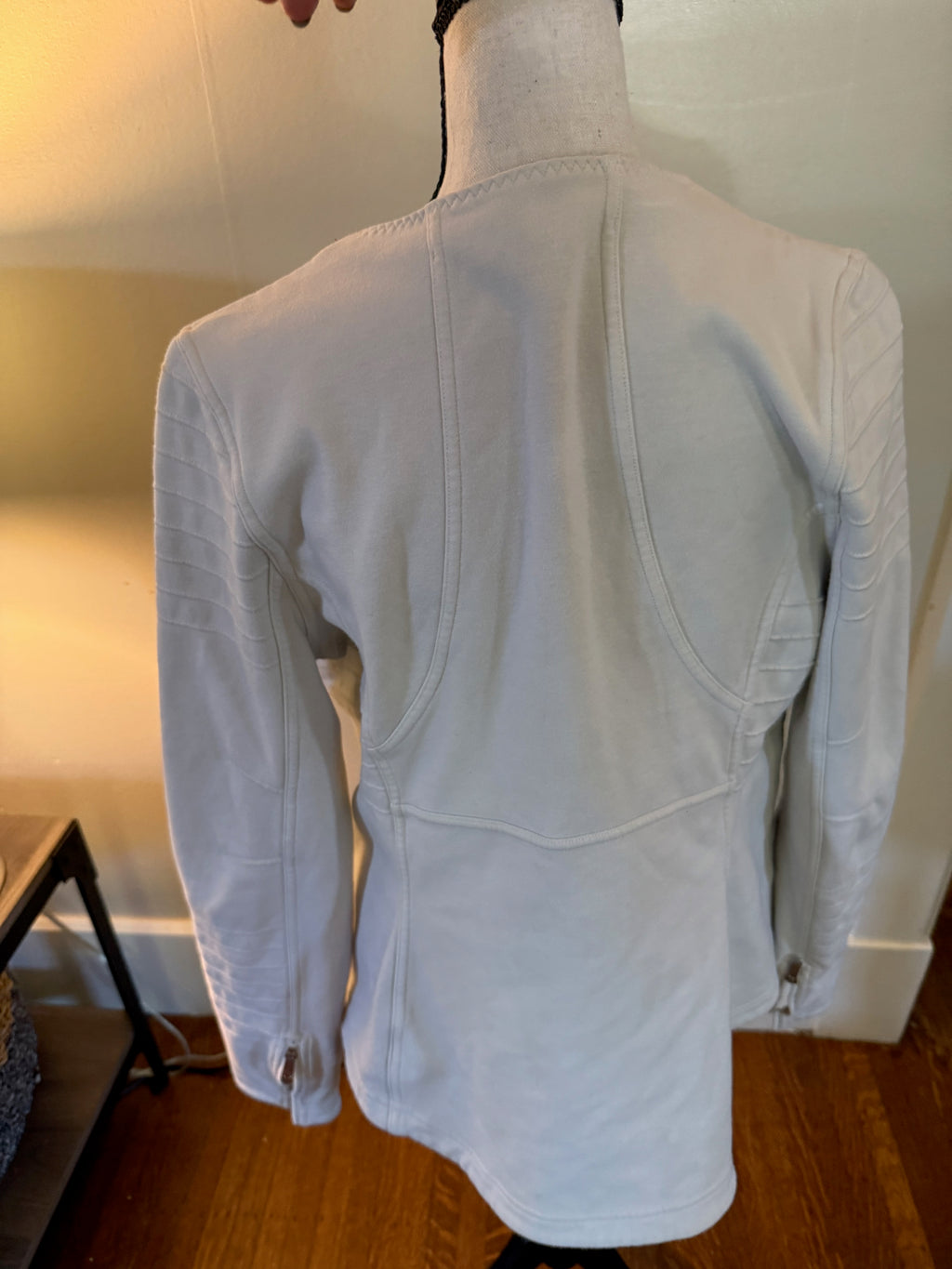 Athleta Jacket Women's S Cream Fleece Full Zip Pockets Size M