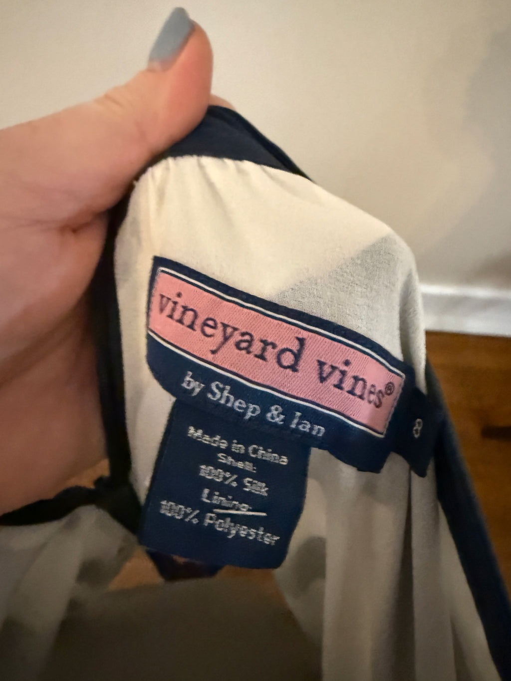 Vineyard Vines Long-Sleeve Dress Chevron in size 8