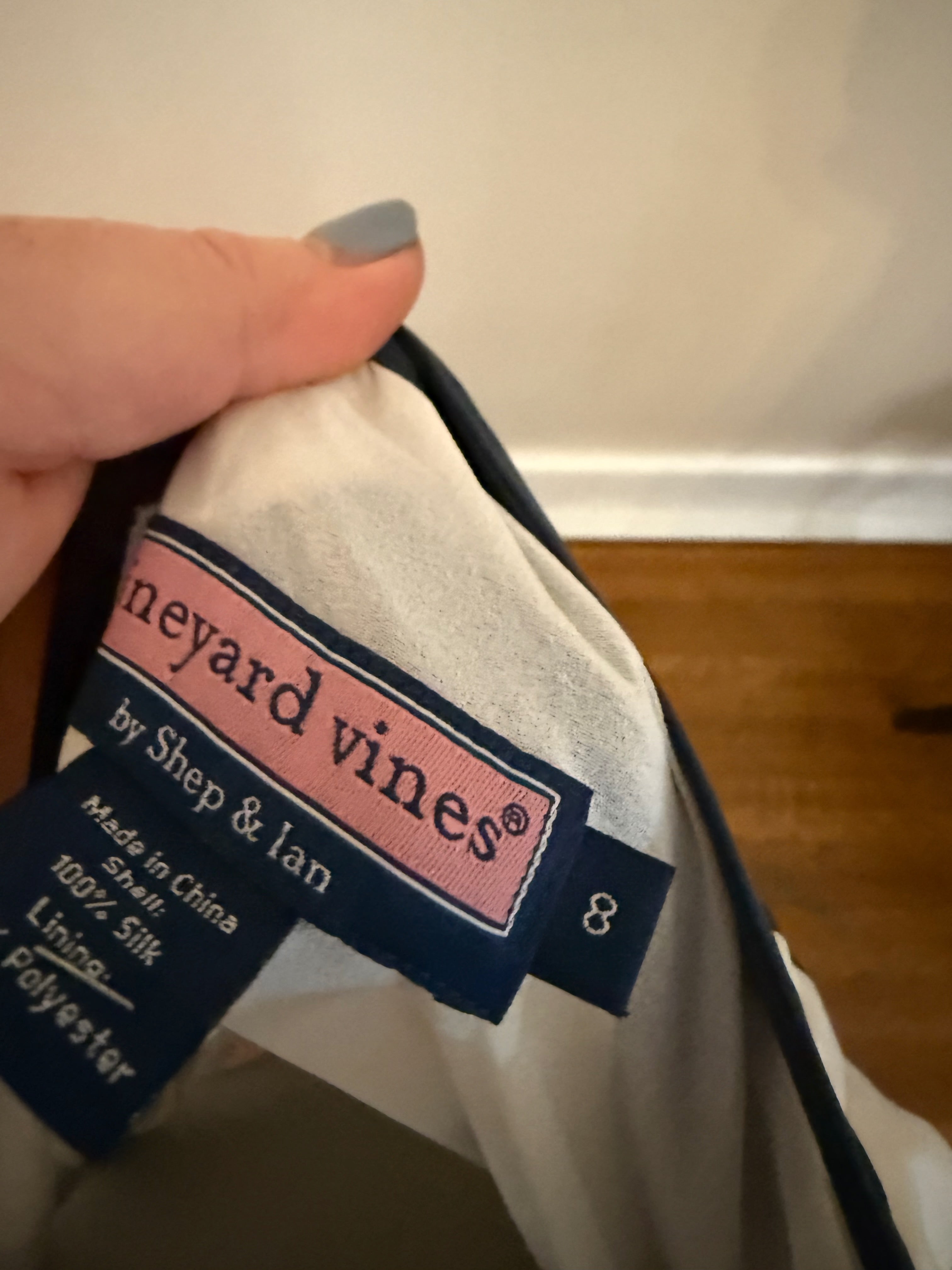 Vineyard Vines Long-Sleeve Dress Chevron in size 8