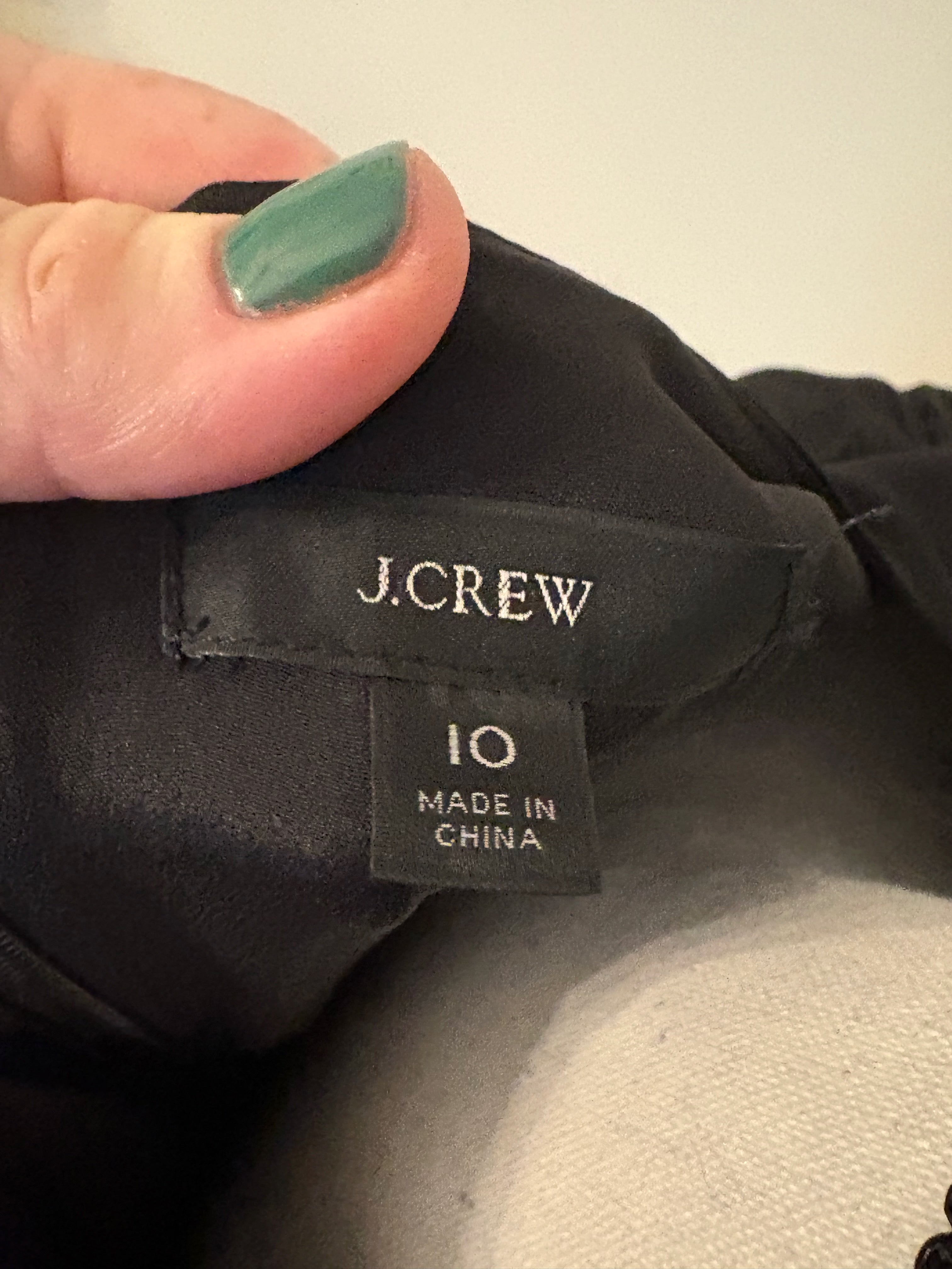 J. Crew Dress in Black Dot Long-sleeve - Size 10