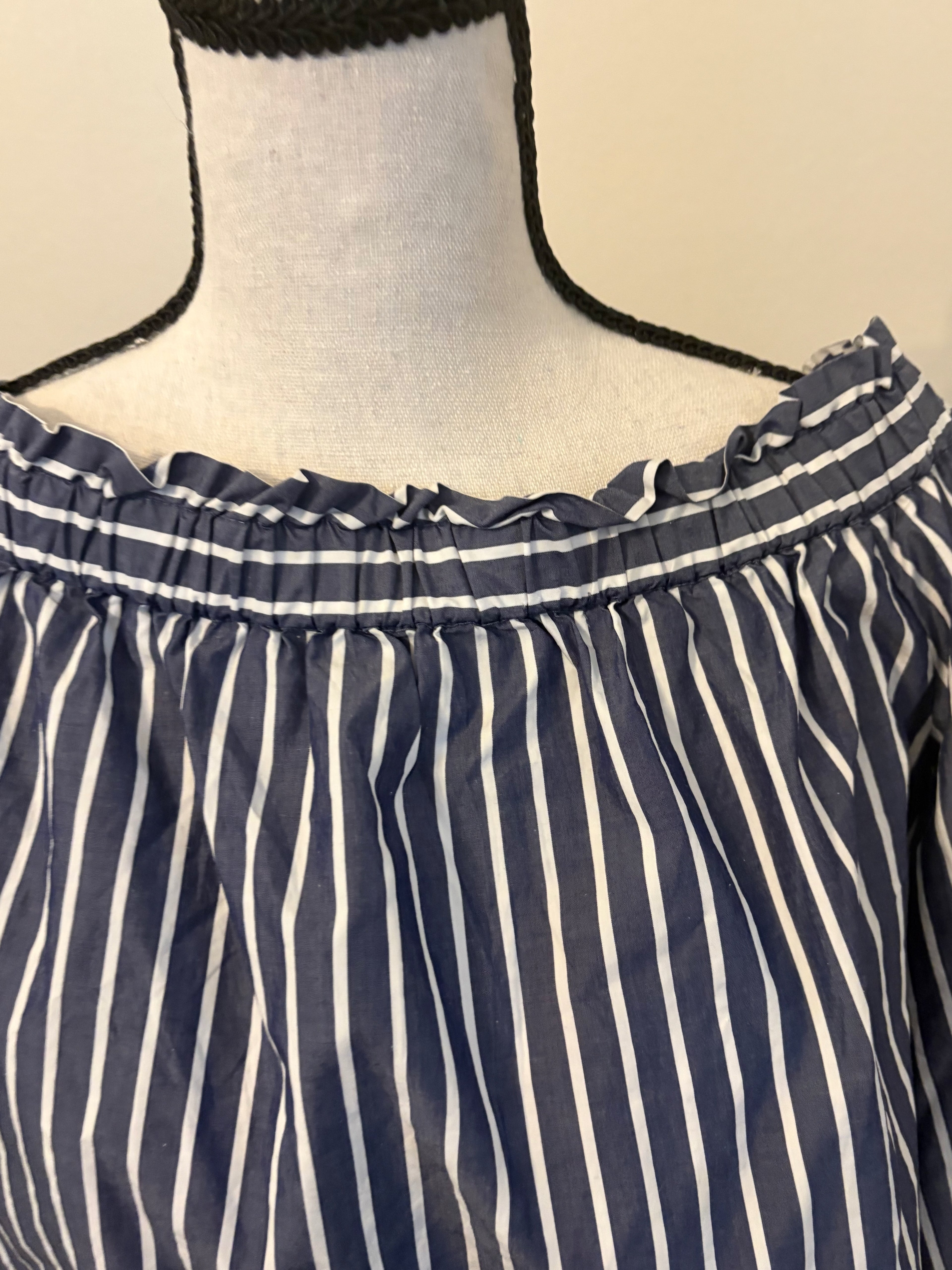 J.Crew Tops Women Size 10 Stripe Off Shoulder Puff Sleeve NWT