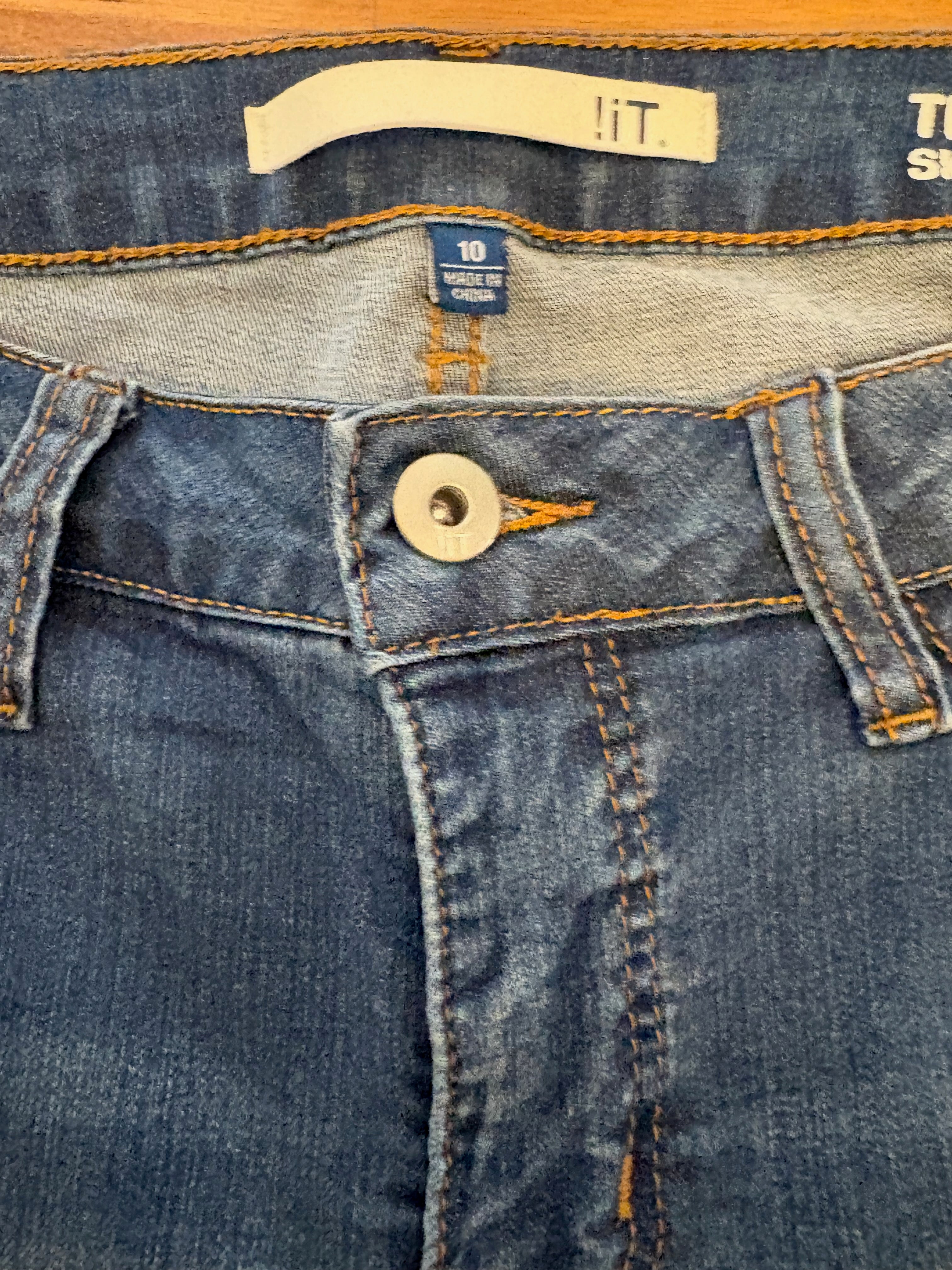 Tiffany !IT Jeans Womens Size 10 Skinny Ankle Distressed Dark Wash Denim