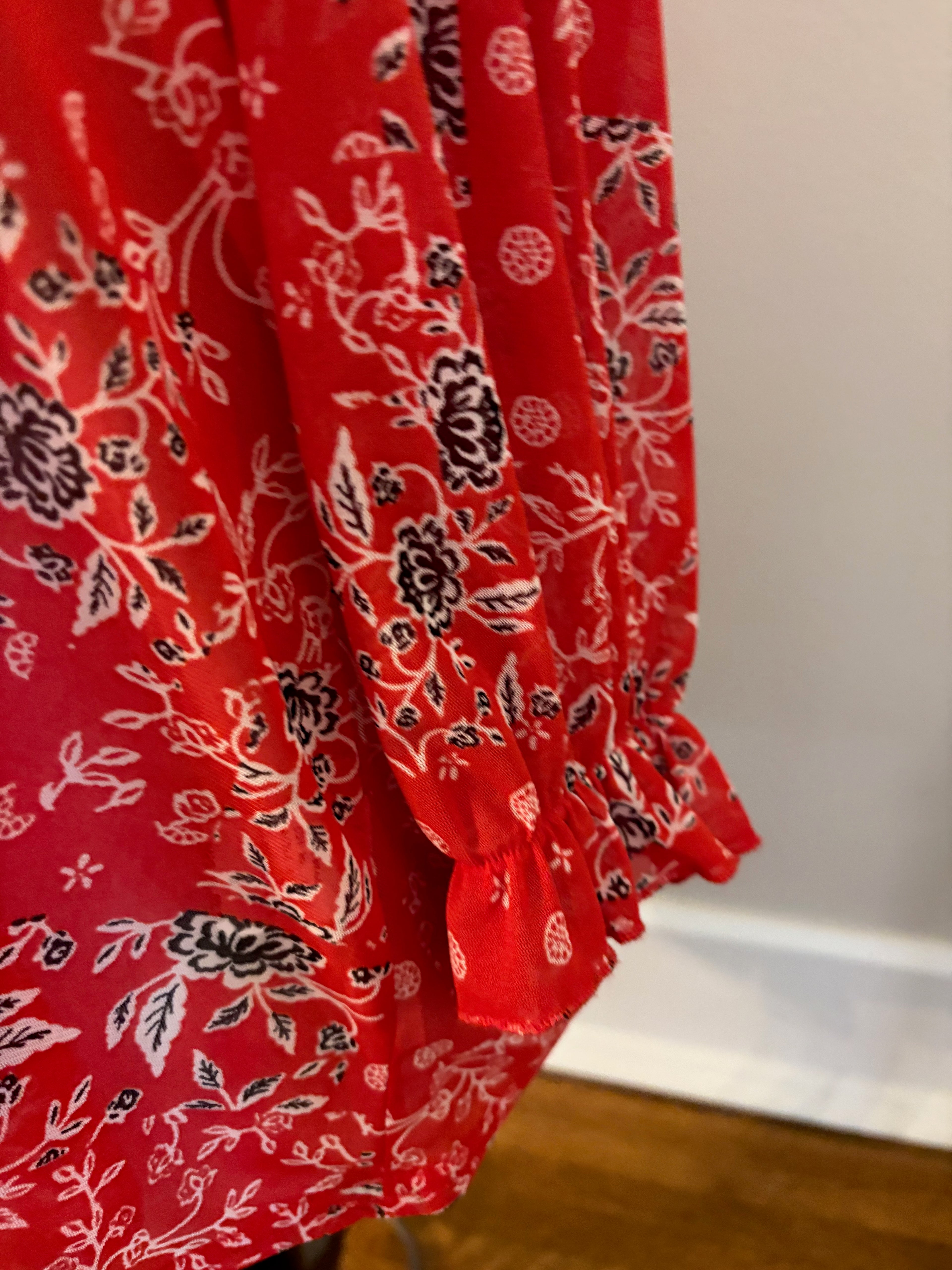 Ember M sheer red blouse